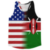 American Flag And Kenya Flag Combination Running Racerback Singlet Track Tank Top by Tribe Lacrosse