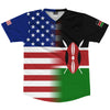American Flag And Kenya Flag Combination Soccer Jersey Made In USA by Tribe Lacrosse