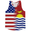 American Flag And Kiribati Flag Combination Running Racerback Singlet Track Tank Top by Tribe Lacrosse