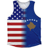 American Flag And Kosovo Flag Combination Athletic Tank Top by Tribe Lacrosse