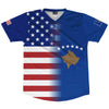 American Flag And Kosovo Flag Combination Soccer Jersey Made In USA by Tribe Lacrosse
