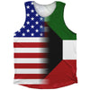 American Flag And Kuwait Flag Combination Athletic Tank Top by Tribe Lacrosse