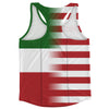 American Flag And Kuwait Flag Combination Running Racerback Singlet Track Tank Top