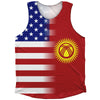 American Flag And Kyrgyzstan Flag Combination Athletic Tank Top by Tribe Lacrosse