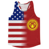 American Flag And Kyrgyzstan Flag Combination Running Racerback Singlet Track Tank Top by Tribe Lacrosse