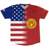 American Flag And Kyrgyzstan Flag Combination Soccer Jersey Made In USA by Tribe Lacrosse