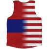 American Flag And Laos Flag Combination Athletic Tank Top