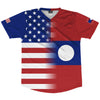 American Flag And Laos Flag Combination Soccer Jersey Made In USA by Tribe Lacrosse