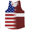 American Flag And Latvia Flag Combination Running Racerback Singlet Track Tank Top by Tribe Lacrosse