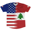 American Flag And Lebanon Flag Combination Soccer Jersey Made In USA by Tribe Lacrosse