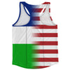American Flag And Lesotho Flag Combination Running Racerback Singlet Track Tank Top