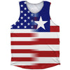 American Flag And Liberia Flag Combination Athletic Tank Top by Tribe Lacrosse