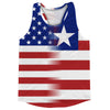 American Flag And Liberia Flag Combination Running Racerback Singlet Track Tank Top by Tribe Lacrosse
