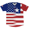 American Flag And Liberia Flag Combination Soccer Jersey Made In USA by Tribe Lacrosse