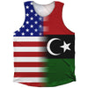 American Flag And Libya Flag Combination Athletic Tank Top by Tribe Lacrosse
