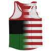 American Flag And Libya Flag Combination Running Racerback Singlet Track Tank Top