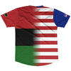 American Flag and Libya Flag Combination Soccer Jersey Made In USA