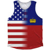 American Flag And Liechtenstein Flag Combination Athletic Tank Top by Tribe Lacrosse
