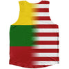 American Flag And Lithuania Flag Combination Athletic Tank Top