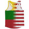 American Flag And Lithuania Flag Combination Running Racerback Singlet Track Tank Top
