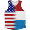 American Flag And Luvembourg Flag Combination Athletic Tank Top by Tribe Lacrosse