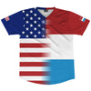 American Flag And Luxembourg Flag Combination Soccer Jersey Made In USA by Tribe Lacrosse