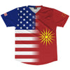 American Flag And Macedonia Flag Combination Soccer Jersey Made In USA by Tribe Lacrosse