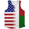 American Flag And Madagascar Flag Combination Athletic Tank Top by Tribe Lacrosse
