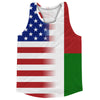 American Flag And Madagascar Flag Combination Running Racerback Singlet Track Tank Top by Tribe Lacrosse