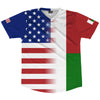 American Flag And Madagascar Flag Combination Soccer Jersey Made In USA by Tribe Lacrosse