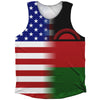 American Flag And Malawi Flag Combination Athletic Tank Top by Tribe Lacrosse