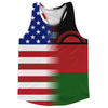 American Flag And Malawi Flag Combination Running Racerback Singlet Track Tank Top by Tribe Lacrosse