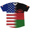 American Flag And Malawi Flag Combination Soccer Jersey Made In USA by Tribe Lacrosse