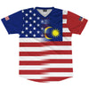 American Flag And Malaysia Flag Combination Soccer Jersey Made In USA by Tribe Lacrosse