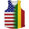 American Flag And Mali Flag Combination Athletic Tank Top by Tribe Lacrosse
