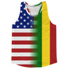 American Flag And Mali Flag Combination Running Racerback Singlet Track Tank Top by Tribe Lacrosse