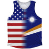 American Flag And Marshall Islands Flag Combination Athletic Tank Top by Tribe Lacrosse