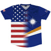 American Flag And Marshall Islands Flag Combination Soccer Jersey Made In USA by Tribe Lacrosse