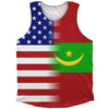 American Flag And Mauritania Flag Combination Athletic Tank Top by Tribe Lacrosse