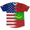 American Flag And Mauritania Flag Combination Soccer Jersey Made In USA by Tribe Lacrosse