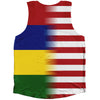 American Flag And Mauritius Flag Combination Athletic Tank Top