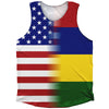 American Flag And Mauritius Flag Combination Athletic Tank Top by Tribe Lacrosse