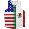 American Flag And Mexico Flag Combination Athletic Tank Top by Tribe Lacrosse