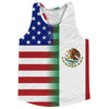 American Flag And Mexico Flag Combination Running Racerback Singlet Track Tank Top by Tribe Lacrosse