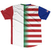 American Flag and Mexico Flag Combination Soccer Jersey Made In USA