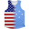 American Flag And Micronesia Flag Combination Athletic Tank Top by Tribe Lacrosse