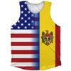 American Flag And Moldova Flag Combination Athletic Tank Top by Tribe Lacrosse