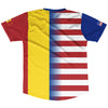 American Flag and Moldova Flag Combination Soccer Jersey Made In USA