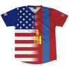 American Flag And Mongolia Flag Combination Soccer Jersey Made In USA by Tribe Lacrosse
