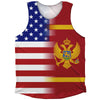 American Flag And Montenegro Flag Combination Athletic Tank Top by Tribe Lacrosse